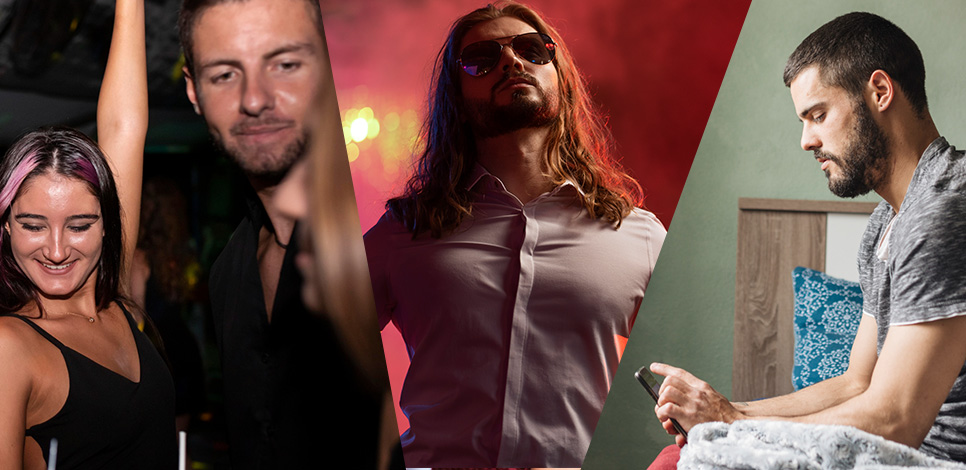 Collage mit verschiedenen Szenen – symbolisiert die emotionalen Phasen beim Mann nach einer Trennung